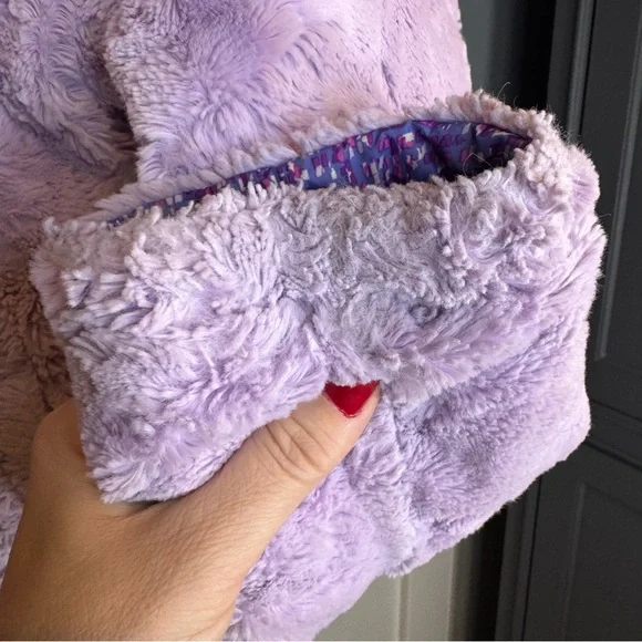 The North Face Girls Reversible Jacket Purple Puffer Fleece Coat Size L (14/16) - Picture 14 of 16